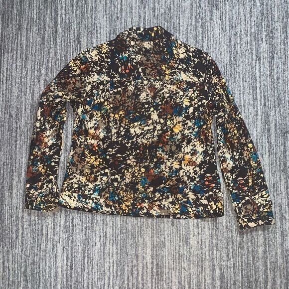 Christopher & Banks Womens Size Medium Button Front Shirt Multicolor Long Sleeve - Picture 6 of 6